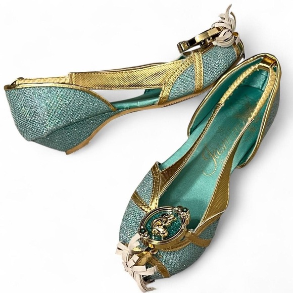 Disney Store Aladdin Princess Jasmine Dress Up Shoes US Girls Size 13/1 - Picture 7 of 8
